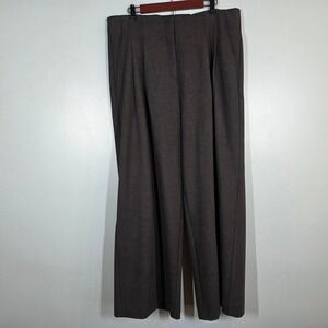 Chicos Pleated Fly Front Trouser Pant Fashion Gray Wide Leg Size 3R US 16R NEW